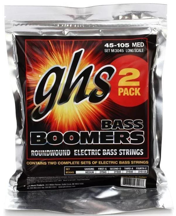 Ghs Bass Boomers Roundwound Long Scale Medium 45 105 M30452 2 Pac